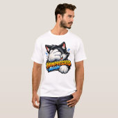 Funny Unimpressed Cat Basic T-Shirt - Grumpy (Voorkant volledig)