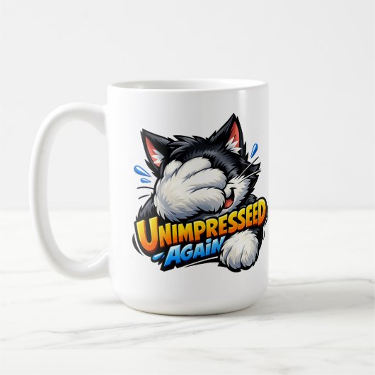 Funny Unimpressed Cat Coffee Mug - Grumpy Office  Koffiemok (Links)