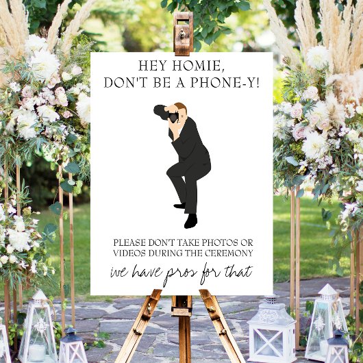 Funny Unplugged Ceremony Wedding Sign Poster