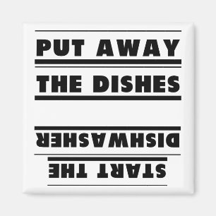 Funny Upside Down Zet weg en start de wasmachine. Magneet