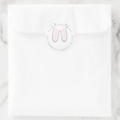 Funny upside ondersteboven Paasbunny grijs wit adr Ronde Sticker (Tas)