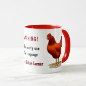 Funny Urban Chicken Farmer Red Hen Mok (Voorkant rechts)