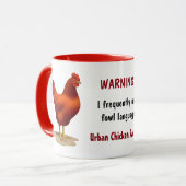 Funny Urban Chicken Farmer Red Hen Mok (Voorkant links)