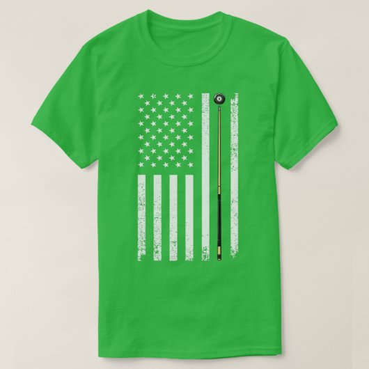 Funny US Flag Billiards Design for Men Women Billi T-shirt (Design voorkant)