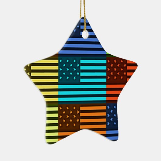 Funny USA Flag Keramisch Ornament (Rechts)