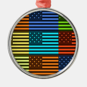 Funny USA Flag Metalen Ornament