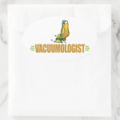 Funny Vacuuming Ovale Sticker (Tas)