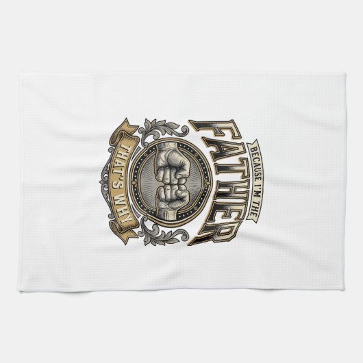 Funny Vader Vuist Bump Vintage Gravure Shirt Des Theedoek (Horizontaal)