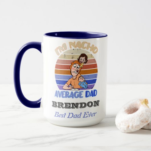 Funny vaderdag gepersonaliseerde mug mok (Met donut)