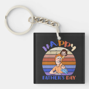Funny vaderdag gepersonaliseerde sleutelhanger