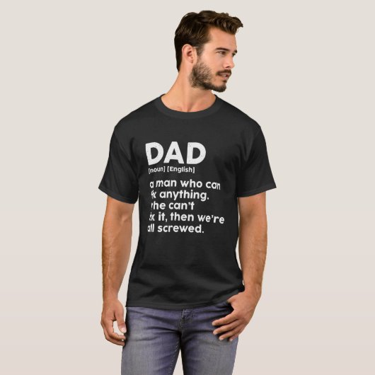 Funny Vaderdag Jokes Dad Dictionary Definition T-shirt (Voorkant volledig)