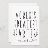 Funny Vaderdag Kaart, verjaardagscadeau Feestdagenkaart (Voorkant / Achterkant)