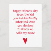 Funny Vaderdag Quote voor Bonus Papa Kaart (Voorkant)