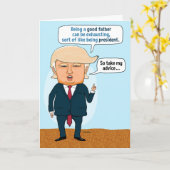 Funny Vaderdag Trump Golfing Kaart (Gele Bloem)