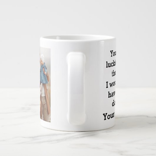 Funny vaders dag cadeau van dochter mok koffie (Achterkant)