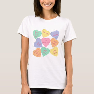 Funny Valentijnsdag conversatie harten T-shirt