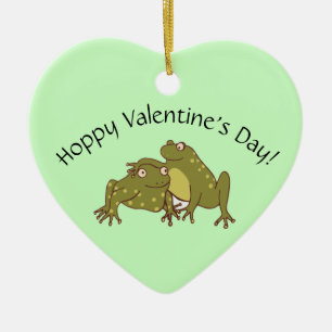 Funny Valentijnsdag Cute Frogs in Love Keramisch Ornament