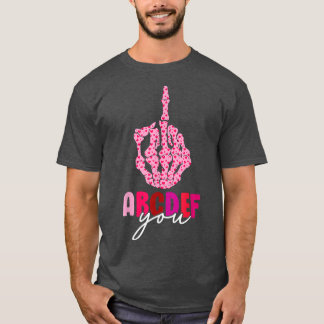 Funny Valentijnsdag Hoort middenvingerskeleto T-shirt