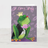 Funny Valentijnsdag Kaart Frog Prince Kissy (Voorkant)