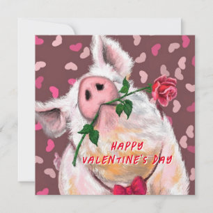 Funny Valentijnsdag Kaart met Gentleman Pig