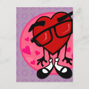 FUNNY VALENTIJNSDAG RED HEART PAARS BRIEFKAART