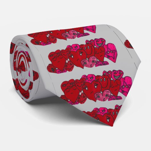 FUNNY VALENTINE HEARTS cravate (Roulé)