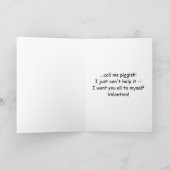 Funny Valentine — Piggish Feestdagen Kaart (Binnen)
