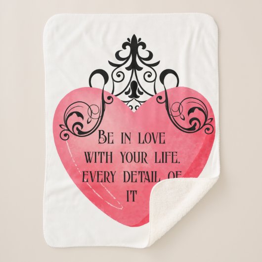Funny Valentine pink heart Sherpa Deken (Voorkant)