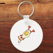 Funny Valentine Silly Gooses Duck Heart Love Match Sleutelhanger (Voorkant)