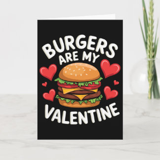 Funny Valentine's Burger Lovers Men Women  Kaart