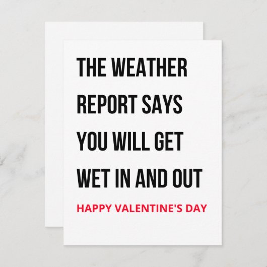 Funny Valentines Carte de jour (Devant / Derrière)