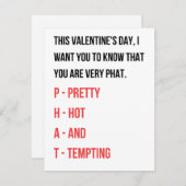 Funny Valentines carte de jour pour elle (Devant / Derrière)