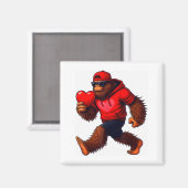 Funny Valentines Day Bigfoot Heart Sungles Sasquat Magneet (Voorkant / Achterkant)