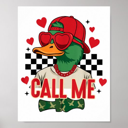 Funny Valentine's Day Boy Duck Hunting Call Me Tod Poster (Voorkant)