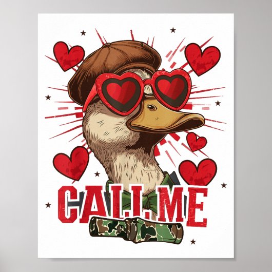 Funny Valentine's Day Boy Duck Hunting Call Me Tod Poster (Voorkant)