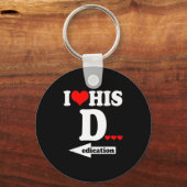 Funny Valentine's Day Couple Matching I Love His D Sleutelhanger (Voorkant)