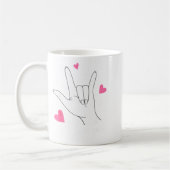 Funny Valentines Day Heart I Love You Hand Sign La Koffiemok (Links)