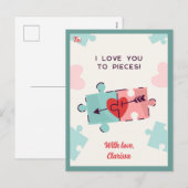 Funny Valentines Jour Carte Puzzle pour enfants (c (Devant / Derrière)