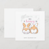 Funny Valentines Jour Corgi Chien Carte Bouton (Devant / Derrière)