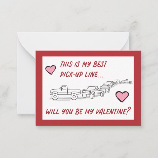 Funny Valentines Petite carte plate Set Camion Amo (Devant)