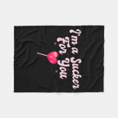 Funny Valentine's Quote I'm A Sucker For You Coupl Fleece Deken (Voorkant (Horizontaal))