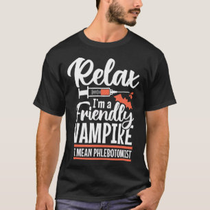 Funny Vampire Phlebotomist Phlebotomie-technicus T T-shirt