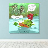 Funny Vegan Hunters Canvas (Insitu (Houten vloer))
