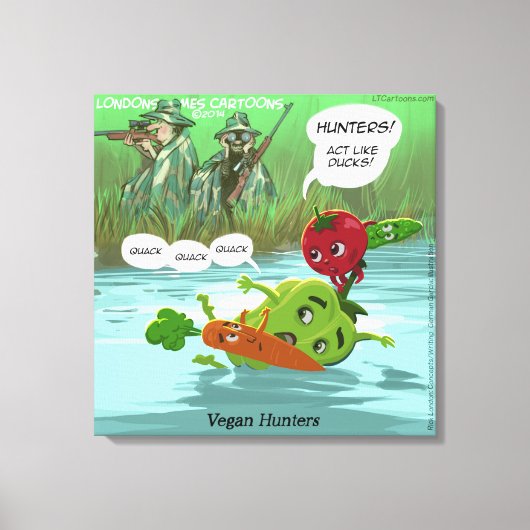 Funny Vegan Hunters Canvas (Voorkant)