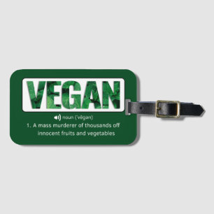 Funny Vegan Quotes Typography Bagagelabel