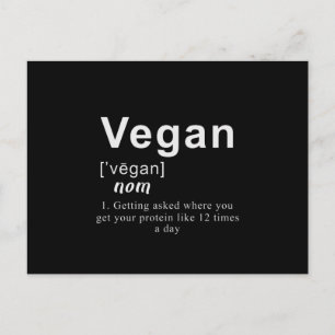 Funny Vegan Shirt - Vegan Definition Briefkaart