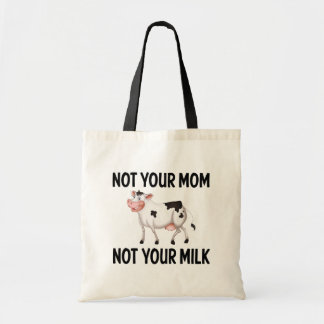 Funny Vegan, Vegetarian Cow/Milk Quote Tote Bag