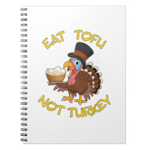 Funny Vegan Vegetarian Thanksgiving Meal Eat Tofu Notitieboek