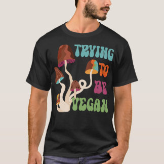 Funny Vegans, Vegetariërs 70s stijlontwerp voor ma T-shirt