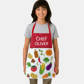 Funny Vegetable Fruit Faces Chef Kinder Schort (Insitu)